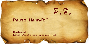 Pautz Hannó névjegykártya